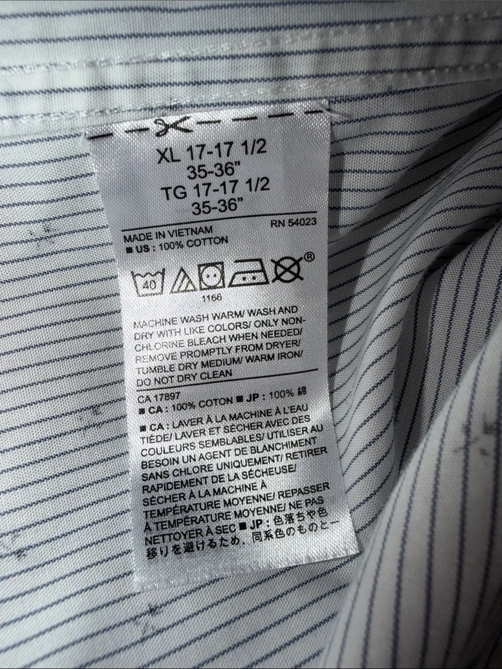 Banana Republic White Dress Shirt with Small Navy Pattern